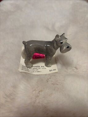 Vintage Genuine Hagen-Renaker Gray Ceramic Schnauzer Figurine